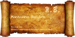 Mantuano Balázs névjegykártya